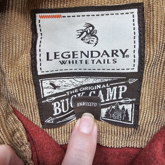 Legendary Whitetails Buck Camp Shirt Men's Large Rust Red Flannel Button Front - Picture 6 of 9